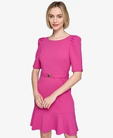 Karl Lagerfeld Paris Women's Puff-Sleeve A-Line Dress