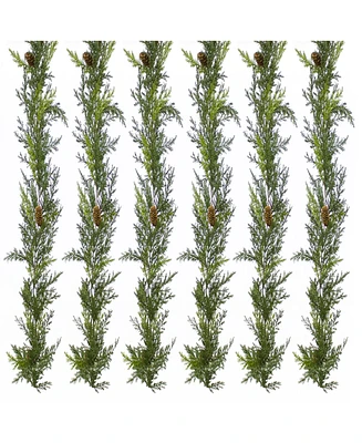 Slickblue Arborvitae Garland with Pinecone Accents (Set of 6)