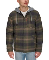 Levi's Men's Plaid Quilted Hooded Shirt Jacket