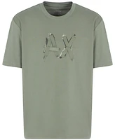 A|X Armani Exchange Men's Slim Fit Short Sleeve Crewneck Destructed Logo T-Shirt