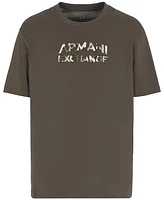 A|X Armani Exchange Men's Short Sleeve Crewneck Camo Logo T-Shirt