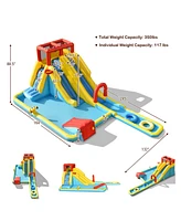 Slickblue 7-in-1 Inflatable Dual Slide Water Park Bounce House Without Blower