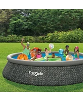 Funsicle 15' x 36" QuickSet Ring Top Above Ground Swimming Pool, Herringbone