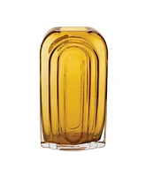 Slickblue Rounded Amber Glass Vase 9.75"H