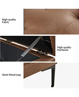 Traditional Geoffrev Lift Top Shelved Storage Cocktail Ottoman