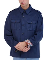 Robert Graham Men's Faux Suede Utility Overshirt Jacket