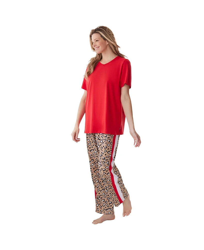 Dreams & Co. Women's 2-Piece Side Stripe Pajama Set