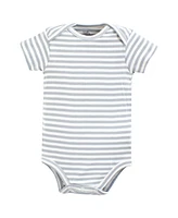 Touched by Nature Baby Boys Organic Cotton Bodysuits, Classic Safari