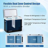 12 Volt Car Refrigerator 53QT Portable Car Fridge with -4 68 for RVs Adjustable Range Black