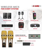 5 Core Wireless Microphones Pair Uhf Professional Handheld Microfonos Inalambricos Dual Cordless Mic System for Karaoke Singing Wedding Dj Party Speec