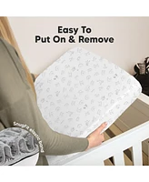 Mini Crib Sheets for Baby Girls, Boys, 2-Pack Soothe Pack and Play Fitted, Organic N Mattress Sheet