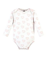 Hudson Baby Baby Girls Hudson Cotton Long-Sleeve Bodysuits, Daddys Princess 3-Pack, Preemie