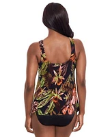 Miraclesuit Womens Botanico Ursula Printed Crossover Tankini High Waist Tummy Control Bikini Bottoms