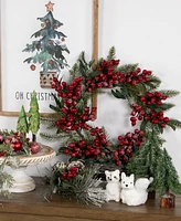 Northlight Frosted Red Berries and Foliage Artificial Wreath