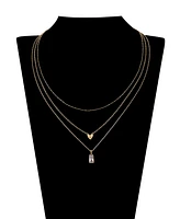 Unwritten Cubic Zirconia Heart Layered Pendant Necklace Set