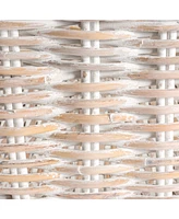 Jonathan Y Reed Southwestern Hand-Woven Rattan Nesting Baskets with Handles, White Wash/Kubu Gray (Set of 2)