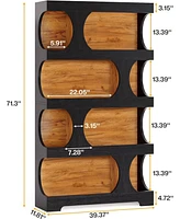 Tribesigns 71" Tall Bookcase, 4-Tier S-Shaped Bookshelf, Wood Decorative Storage Shelving, Modern Freestanding Display Shelves
