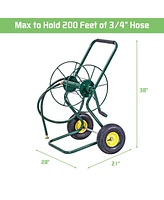 Slickblue Garden Steel Frame Wheeled Hose Reel Cart