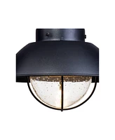 John Timberland Fordham Farmhouse Rustic Industrial Outdoor Wall Light Fixture Led Black Metal 8" Seedy Glass Sconce Exterior House Barn Porch Patio O