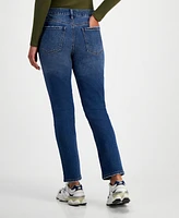 Tinseltown Juniors' Slim-Leg High-Rise Straight-Leg Jeans