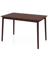 Slickblue 48 Inches Mid Century Dining Table for 4 with Rubber Wood Legs-Brown