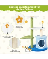 Costway 4-Tier Modern Cat Tree Tower Kitten Activity Center with Sisal Scratching Post