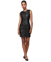 Avec Les Filles Women's Faux-Leather Quilted Mini Dress