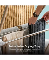 Iris Usa Foldable Clothes Drying Rack with Extendable Rods for Large Laundry Loads