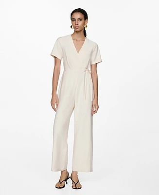 Mango Women's Bow Wrap Jumpsuit