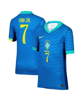 Nike Big Boys and Girls Vini Jr. Blue Brazil National Team 2024 Away Replica Jersey