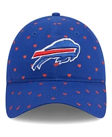 New Era Girls Preschool Royal Buffalo Bills Hearts 9TWENTY Adjustable Hat