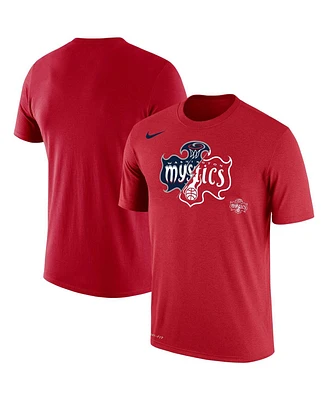 Nike Men's and Women's Red Washington Mystics Split Logo Performance T-Shirt