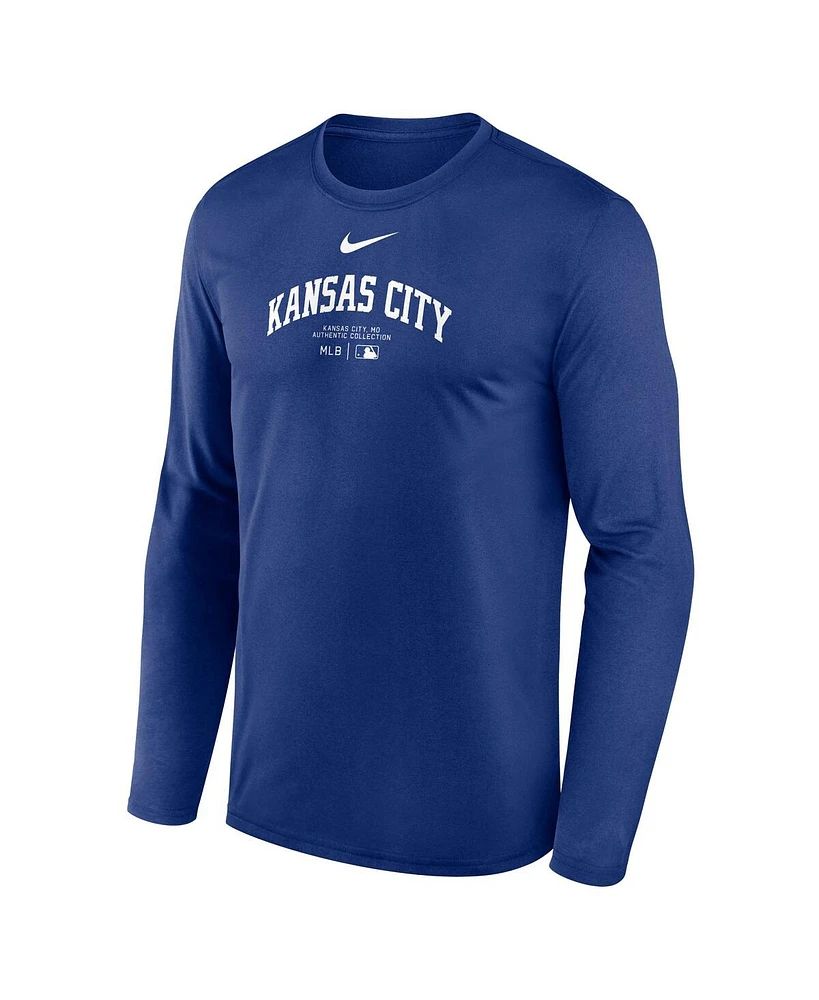 Nike Men's Royal Kansas City Royals Authentic Collection Practice Performance Long Sleeve T-Shirt