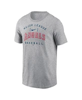 Nike Men's Heather Gray Los Angeles Angels Home Team Athletic Arch T-Shirt