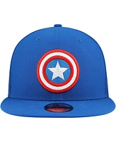 New Era Big Boys and Girls Blue Captain America 9FIFTY Trucker Snapback Hat