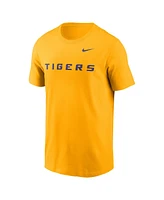 Nike Men's Gold Lsu Tigers Primetime Evergreen Wordmark T-Shirt