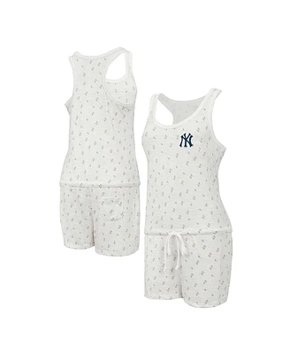 Concepts Sport Women's Cream New York Yankees Gardner Hacci Knit Romper