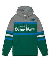 Mitchell & Ness Men's Green Tulane Wave Head Coach Pullover Hoodie