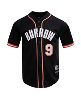 Pro Standard Men's Joe Burrow Black Cincinnati Bengals Baseball Button-Up Shirt