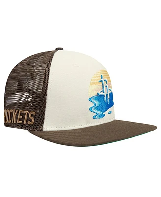 Pro Standard Men's Cream/Brown Houston Rockets Glint Sunset Snapback Hat