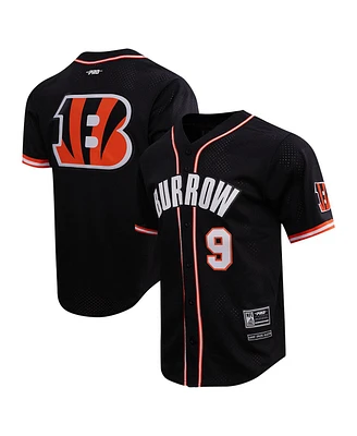 Pro Standard Men's Joe Burrow Black Cincinnati Bengals Baseball Button-Up Shirt