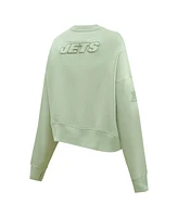 Pro Standard Women's Light Green New York Jets Neutral Pullover Sweatshirt