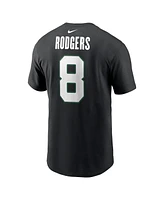 Nike Men's Aaron Rodgers Black New York Jets Name Number T-Shirt