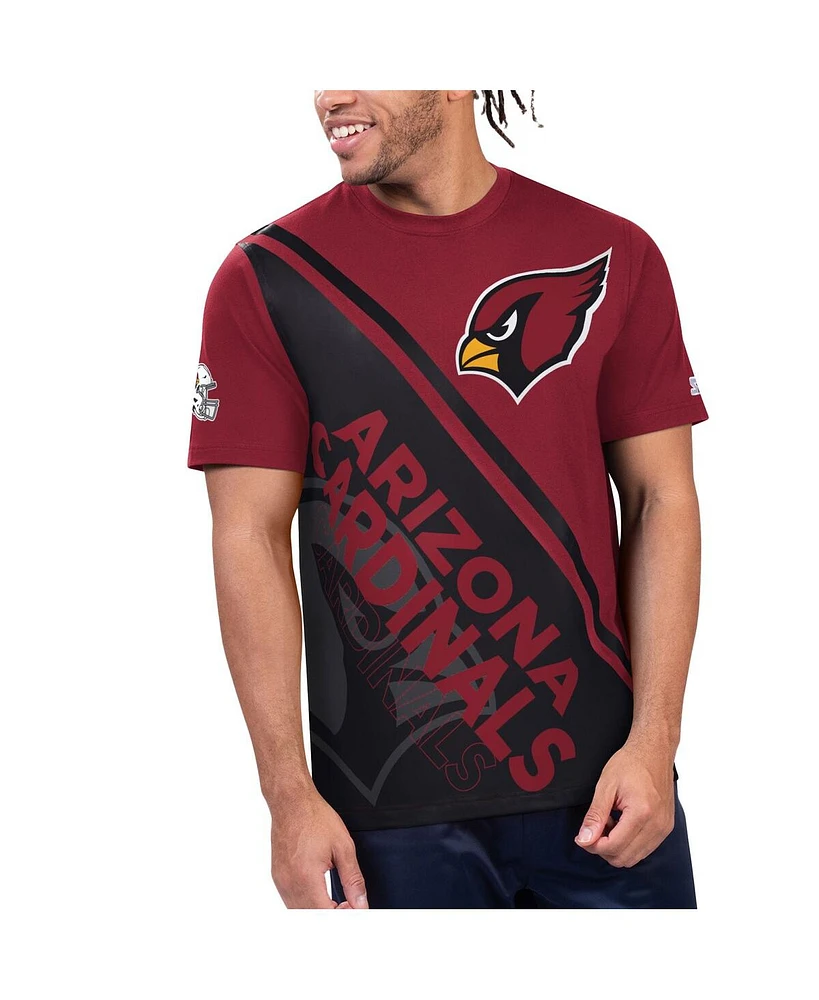 Starter Men's Cardinal/Black Arizona Cardinals Finish Line Extreme Graphic T-Shirt