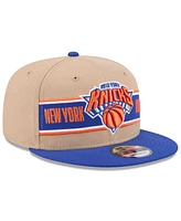 New Era Big Boys and Girls Tan/Blue New York Knicks 2024 Nba Draft 9FIFTY Snapback Hat