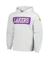 Fanatics Men's Ash Los Angeles Lakers Soft Hand Raglan Tri-Blend Pullover Hoodie