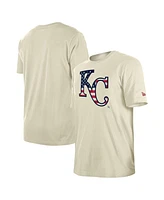 New Era Men's Cream Kansas City Royals 4th of July Flag Fill T-Shirt