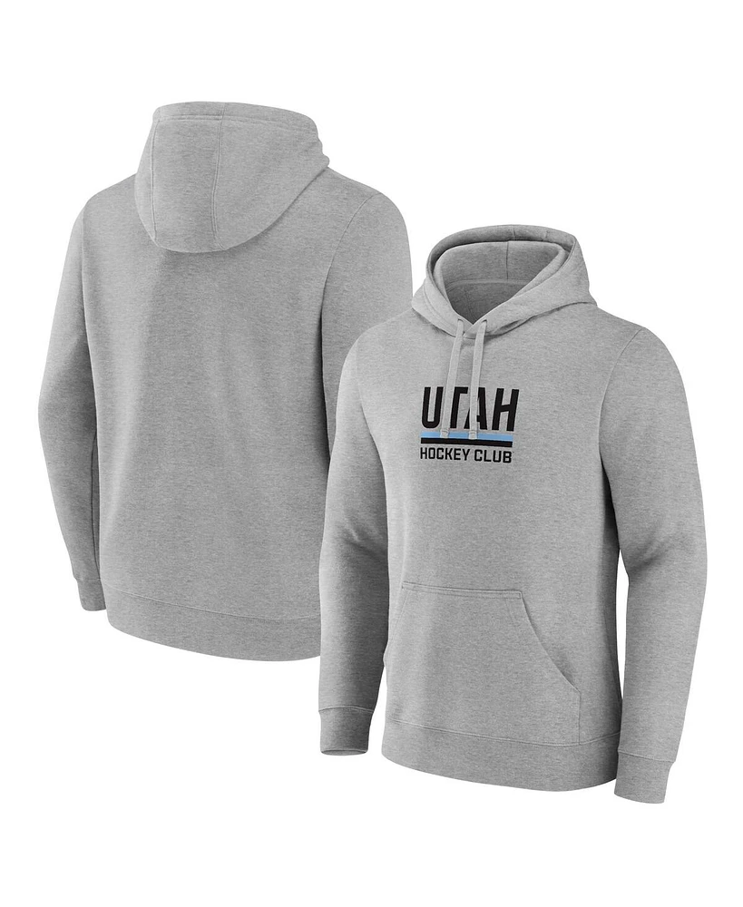 Fanatics Men's Heather Gray Utah Hockey Club Secondary Logo Pullover Hoodie