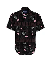 Section 119 Men's Black Pink Floyd Pigs Animals Button-Down Shirt