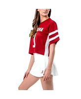 Established & Co. Women's Crimson Alabama Tide Fashion Boxy Cropped Football Jersey